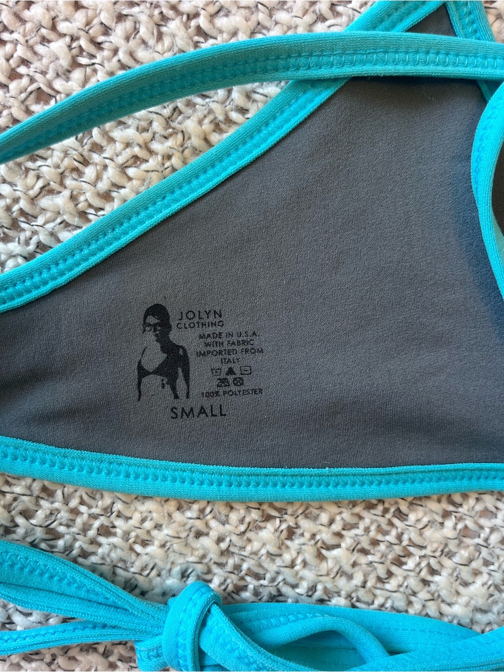 Jolyn Tomcat Bikini Top - Hawaii Blue - Size Small - Picture 8 of 8